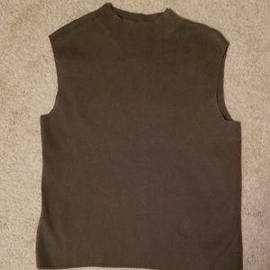 Olive Green Sleeveless Mock Turtleneck